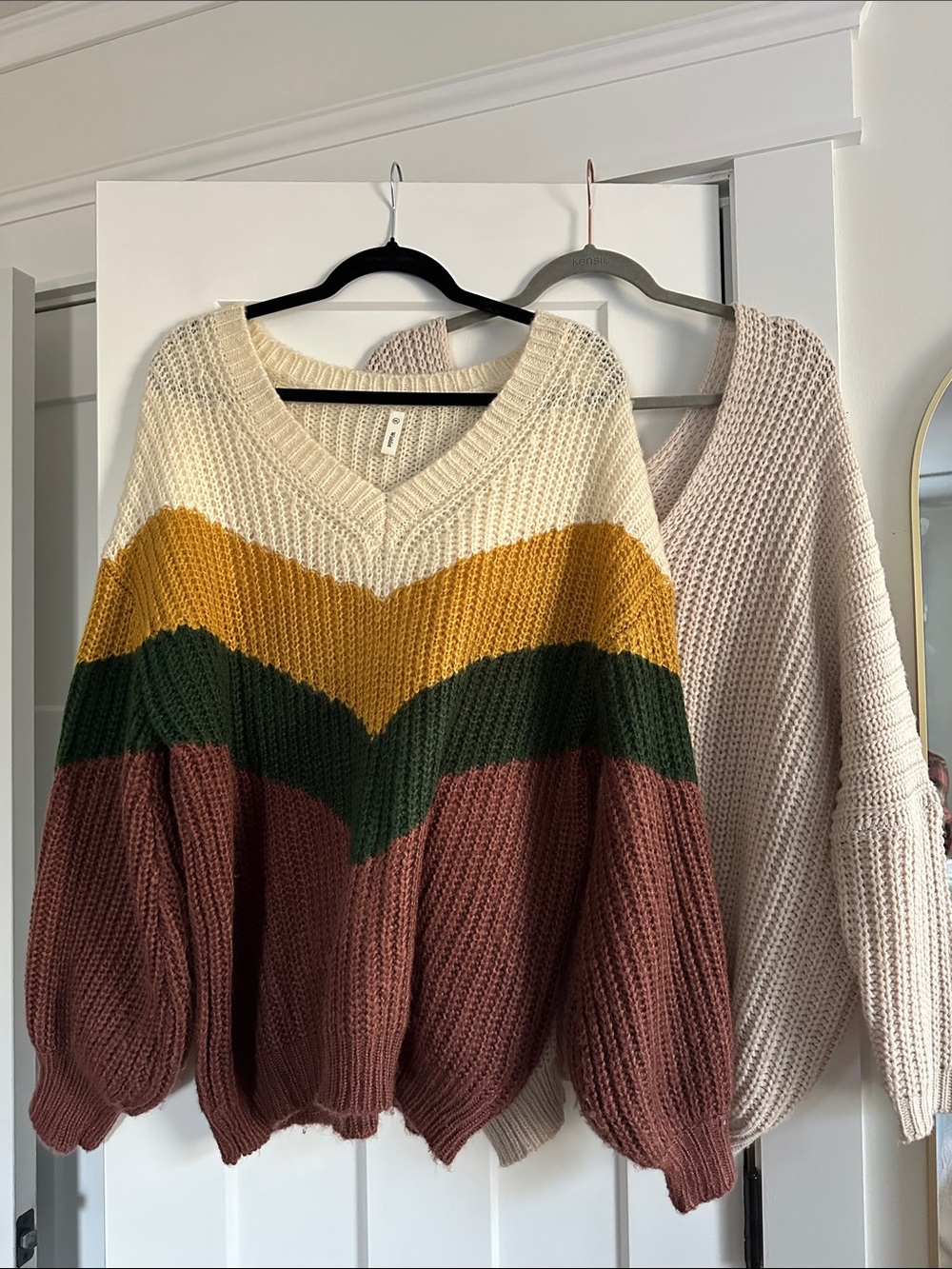 2 Cozy V-Neck Chunky Knit Sweaters from VICI